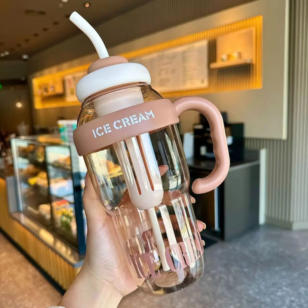 Premium Insulated "Ice Cream" Style Sipper Bottle – Quirky & Stylish Portable Water Bottle for Kids & Adults