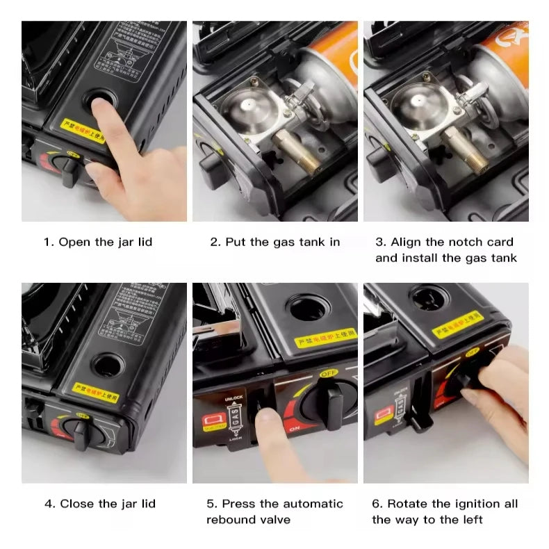 Outdoor Camping Stove Portable Butane Stove with carry case  Gas Cooktops Burner Barbecue Stove