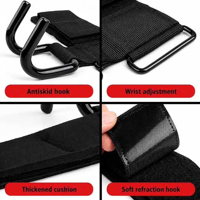 Professional Weightlifting Hook Grips – 2-Piece Set for Enhanced Strength Training and Wrist Support