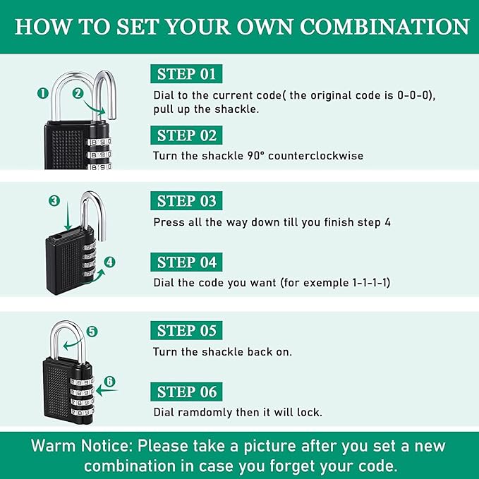 Single Deals™ 4 Digit Security Lock - Premium Quality