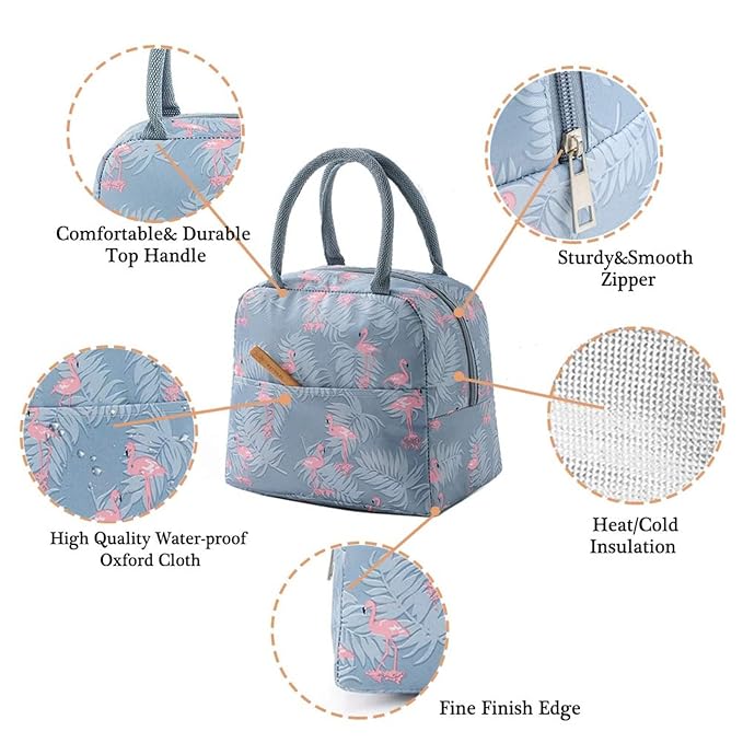 Single Deals™ Grey Flamingo Lunch Bag - Premium Quality