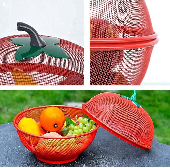 Apple-Shaped Fruit Basket – Decorative Metal Mesh Storage Container for Kitchen Countertop and Fresh Produce Display Premium Quality Single Deals™