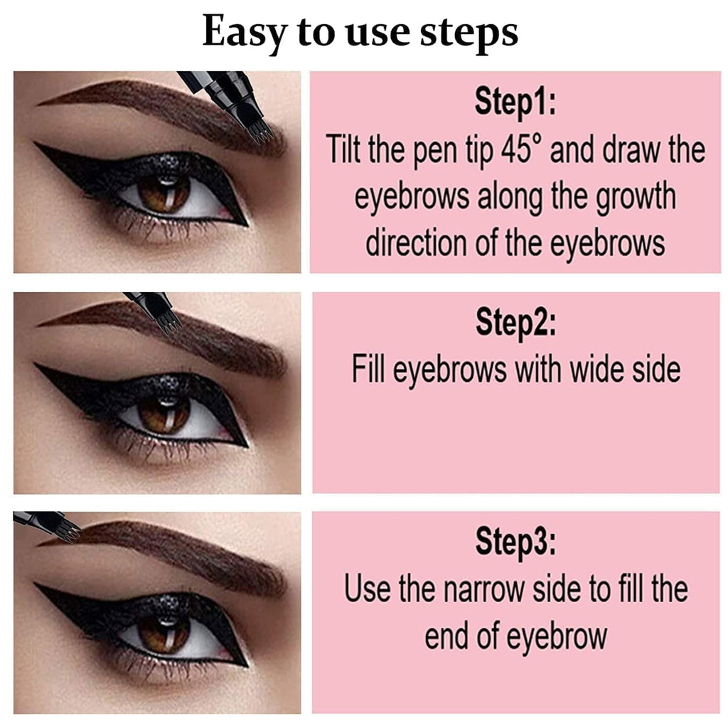 4-Tip Eyebrow Contouring Pen – Precision Micro-Blade Effect for Defined, Natural-Looking Brows Premium Quality Single Deals™