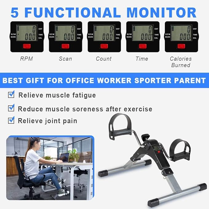 Compact Pedal Exerciser – Portable Mini Stationary Bike for Upper and Lower Body Toning Premium Quality Single Deals™