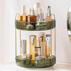2-Layer 360° Rotating Makeup Organizer – Premium Luxury Cosmetic Storage Shelf for Efficient Vanity Organization Premium Quality Single Deals™