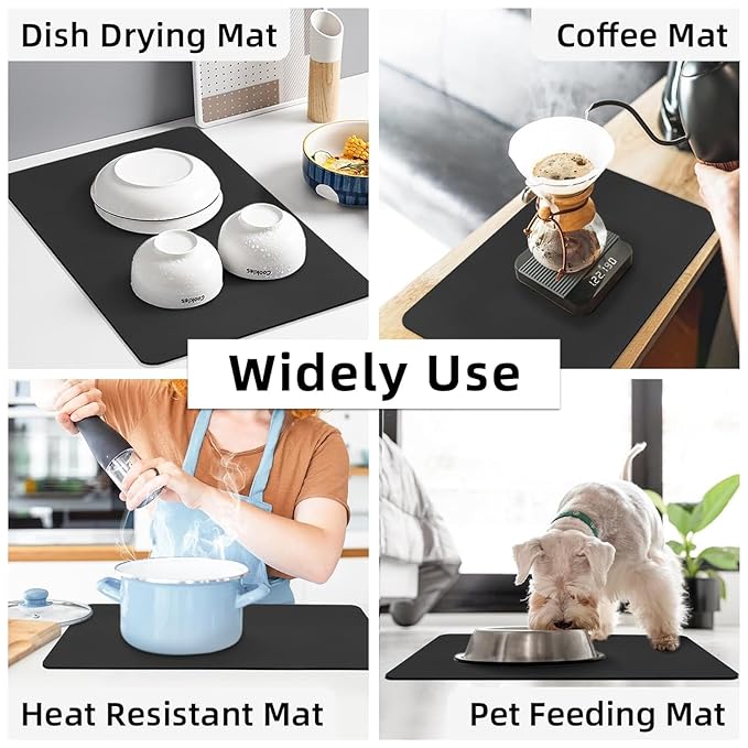 Large Kitchen Drying Mat (40x60cm) – Highly Absorbent, Non-Slip Countertop Protector for Ample Dish Storage Premium Quality Single Deals™