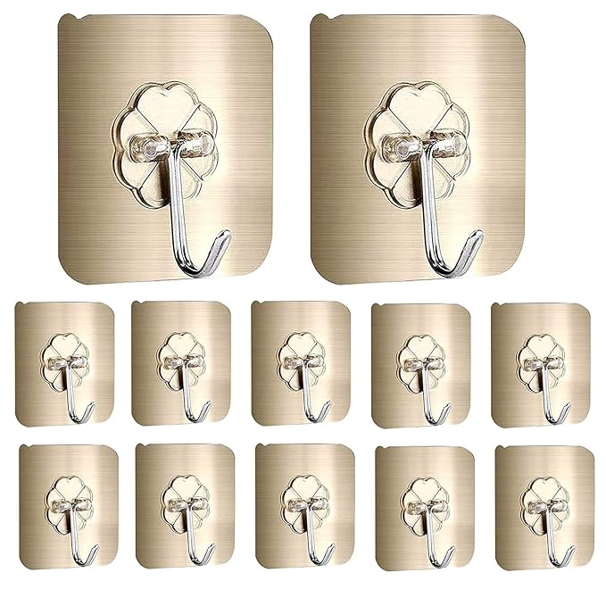 Single Deals™ Golden Floral Adhesive Hook