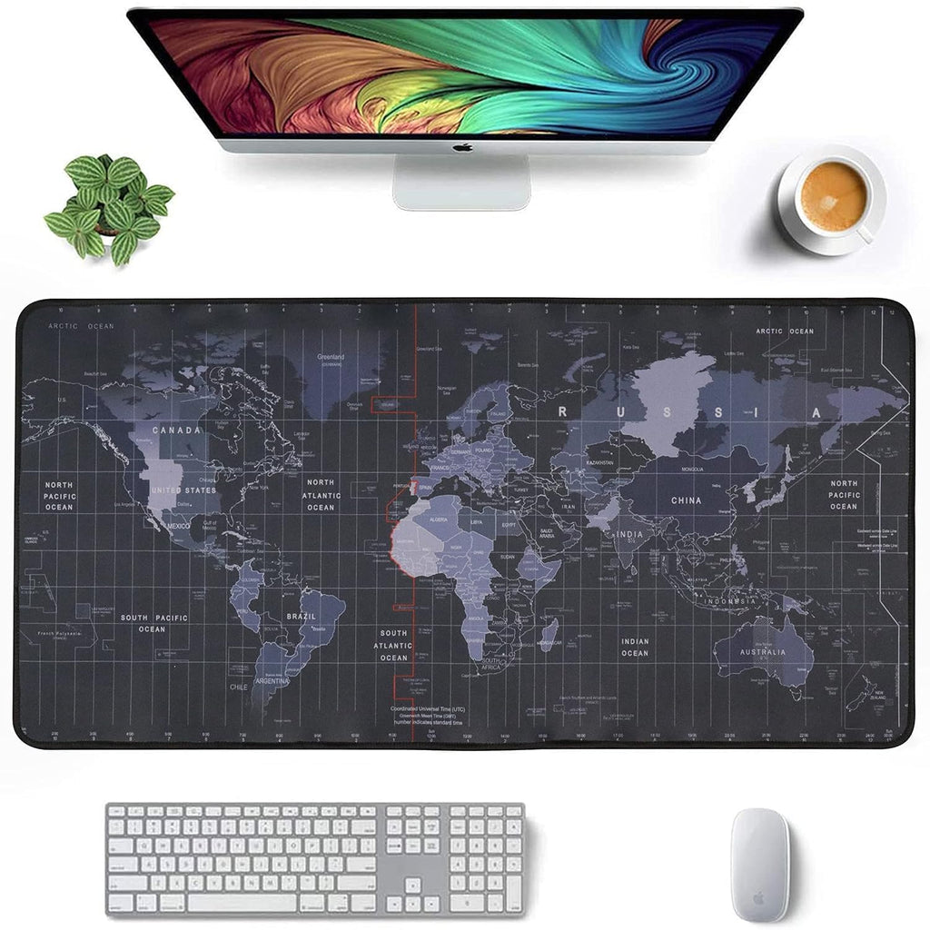 Large World Map Desk Mat – Extended Mouse Pad for Enhanced Desktop Organization and Aesthetic Appeal Premium Quality Single Deals™
