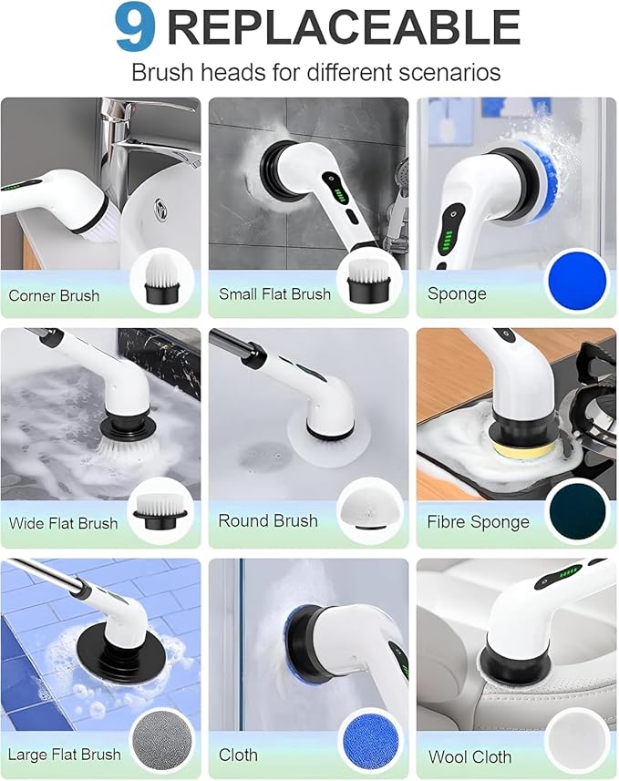 9-in-1 Multifunctional Electric Cleaning Brush – Sophisticated Maintenance Solution Premium Quality SingleDeals™