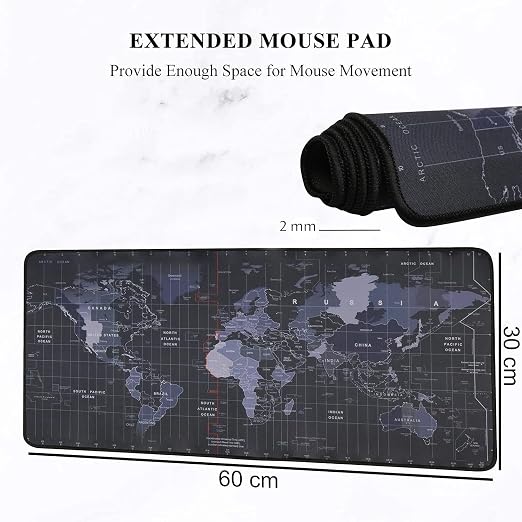 Large World Map Desk Mat – Extended Mouse Pad for Enhanced Desktop Organization and Aesthetic Appeal Premium Quality Single Deals™