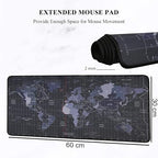 Large World Map Desk Mat – Extended Mouse Pad for Enhanced Desktop Organization and Aesthetic Appeal Premium Quality Single Deals™