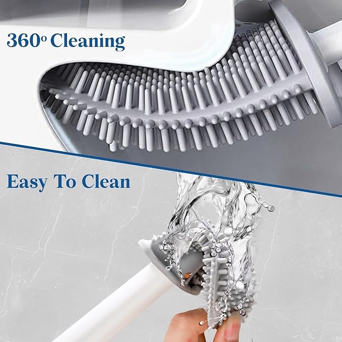 Silicone Push Toilet Brush with Drain Box – Sophisticated Maintenance Solution Premium Quality SingleDeals™