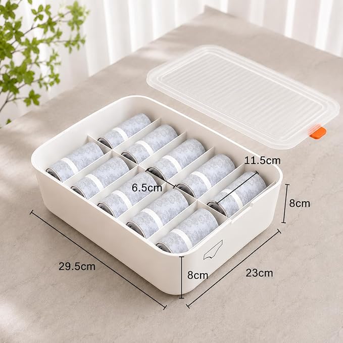 Single Deals™ 10 Compartment Underwear Storage Box - Premium Quality