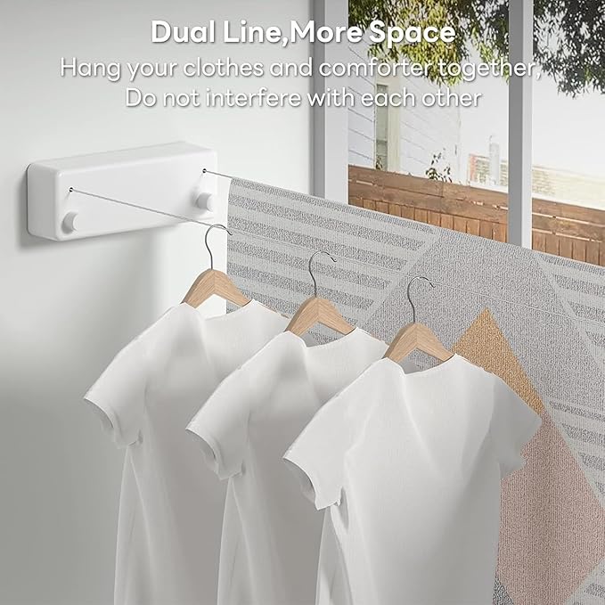 Single Deals™ Wall mounted retractable clothline - Premium Quality