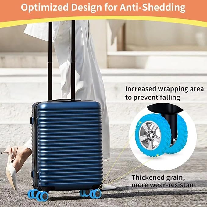 Protective Wheel Cover Set (8 Pcs) – Durable, Anti-Wear Silicone Sleeves for Quiet and Smooth Movement Premium Quality Single Deals™