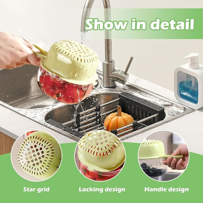 Dual Layer Draining Basket – Multifunctional Vegetable and Fruit Washing Bowl with Strainer for Kitchen Prep and Storage Premium Quality Single Deals™