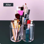 3-Grid Transparent Makeup Organizer – Modern Acrylic Cosmetic Storage Box for Brushes and Accessories Premium Quality Single Deals™