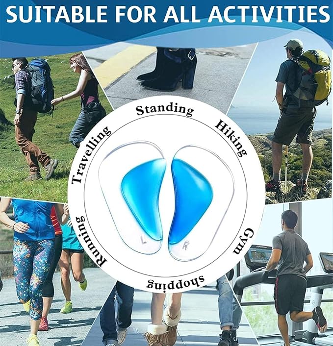 Comfortable Silicone Gel Arch Support Inserts - Supportive Orthopedic Pads for Flat Feet and All-Day Foot Relief Premium Quality Single Deals™