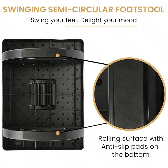 Ergonomic Adjustable Footrest Cum Massager  – Premium Desktop Support for Enhanced Posture and Comfort