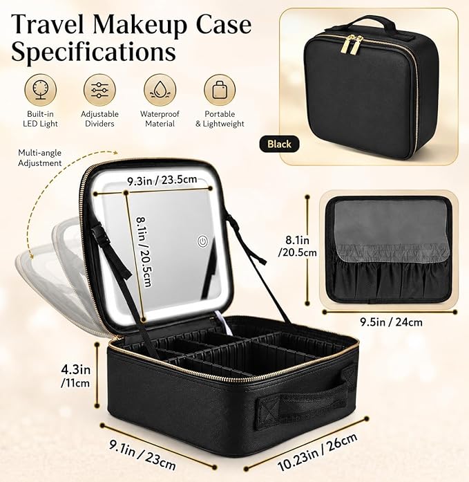 Single Deals™ LED Mirror Cosmetic Bag - Premium Quality