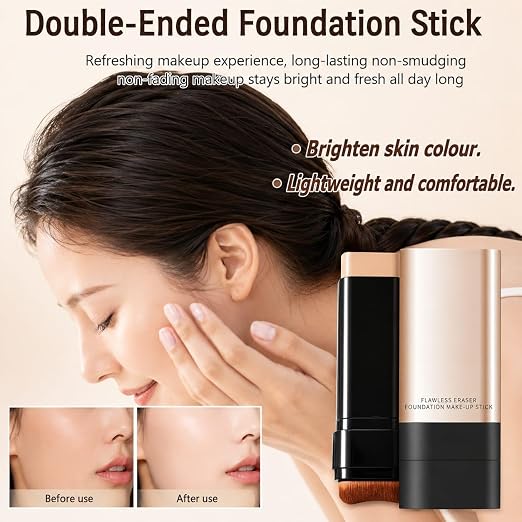 2-in-1 Flawless Eraser Foundation Makeup Stick – Precision Coverage & Blending Tool for a Polished, Radiant Complexion Premium Quality Single Deals™