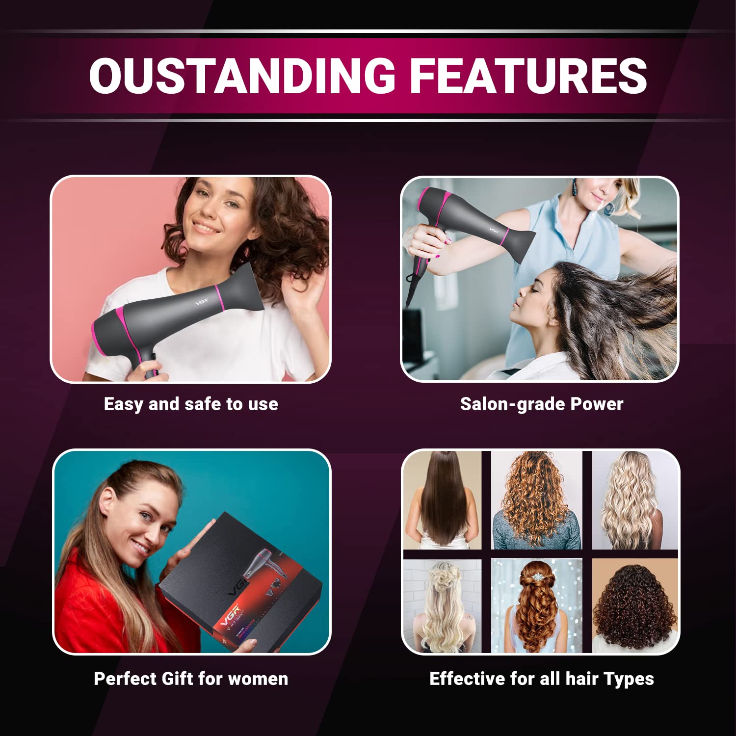 VGR Professional Hair Dryer – Salon-Quality Styling Tool