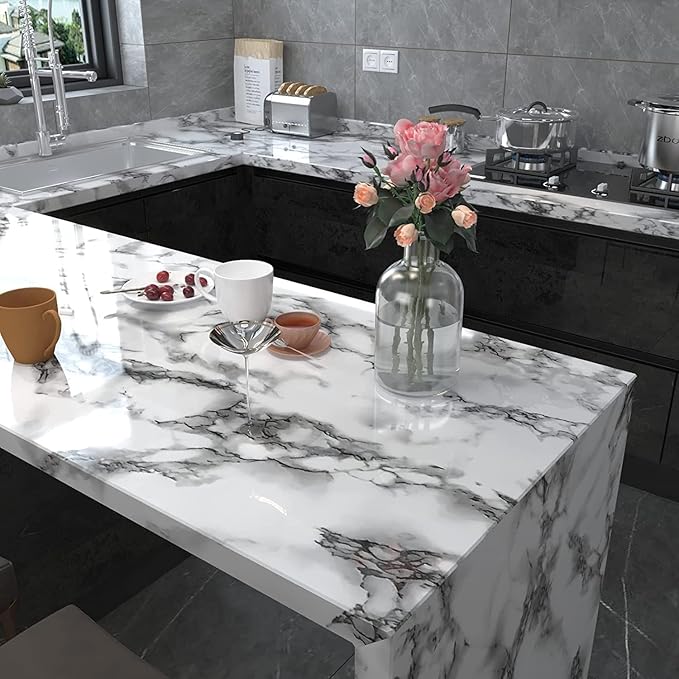 Decorative Self-Adhesive Waterproof Kitchen Wall Sticker – Premium Marble Finish, 60x200cm