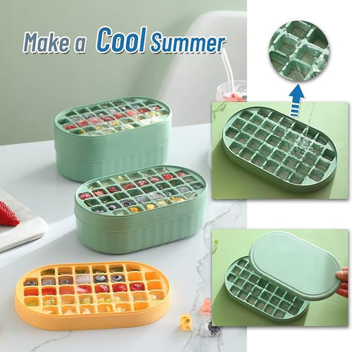 36-Cavity Ice Cube Tray with Storage Bin and Scoop – High-Capacity Kitchen Freezer Organizer Set Premium Quality Single Deals™