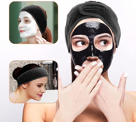 Face Wash Headband (Black) – Adjustable Soft Microfiber Spa Hairband for Skincare, Makeup Application, and Facial Routines Premium Quality Single Deals™ (Copy) (Copy)