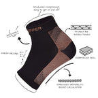 Copper-Infused Anti-Fatigue Foot & Ankle Compression Sleeves - Supportive, Breathable Fabric for Daily Pain Relief and Improved Circulation Premium Quality Single Deals™