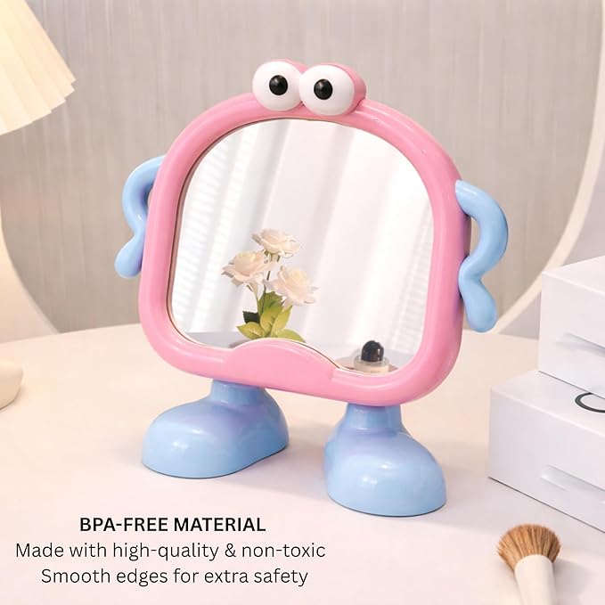 Charming Kawaii-Inspired Animal Desktop Mirror – Playful and Functional Vanity Decor