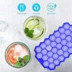 37-Cavity Hexagonal Ice Cube Tray Honey Comb  – Flexible Silicone Mold for Creative Fruit Infusions, Cocktails, and Kitchen Organization Premium Quality Single Deals™