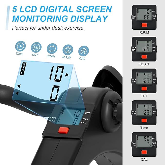 Compact Pedal Exerciser – Portable Mini Stationary Bike for Upper and Lower Body Toning Premium Quality Single Deals™