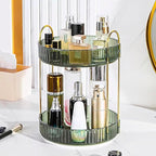 2-Layer 360° Rotating Makeup Organizer – Premium Luxury Cosmetic Storage Shelf for Efficient Vanity Organization Premium Quality Single Deals™
