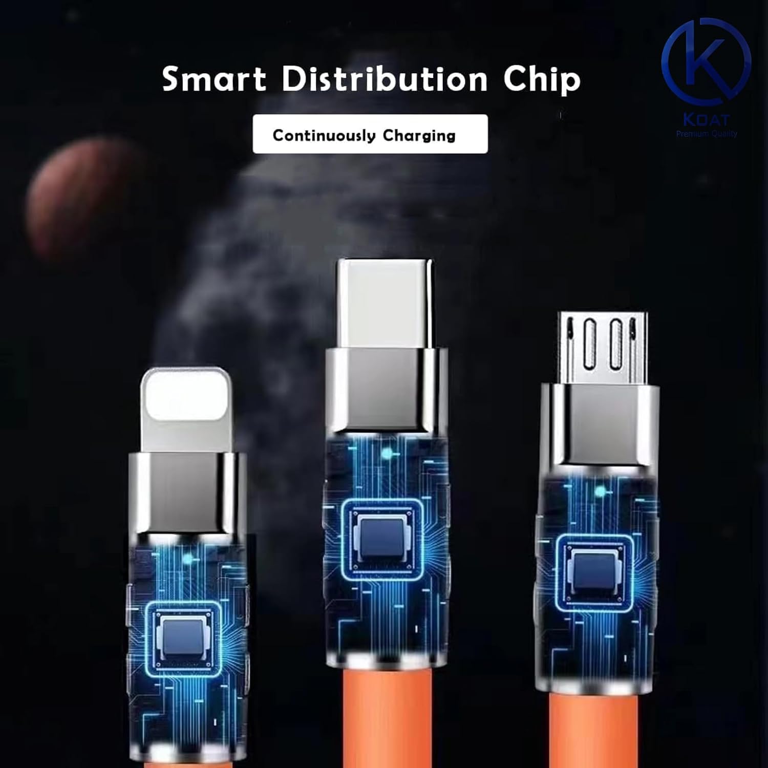 Premium 3-in-1 Universal Mobile Charging Cable – High-Performance Versatile Connectivity