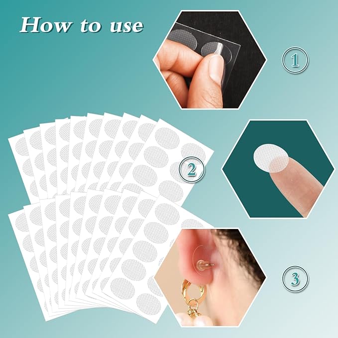 100-Piece Supportive Ear Lobe Patches – Invisible Adhesive Reinforcements for Heavy Earrings Premium Quality Single Deals™