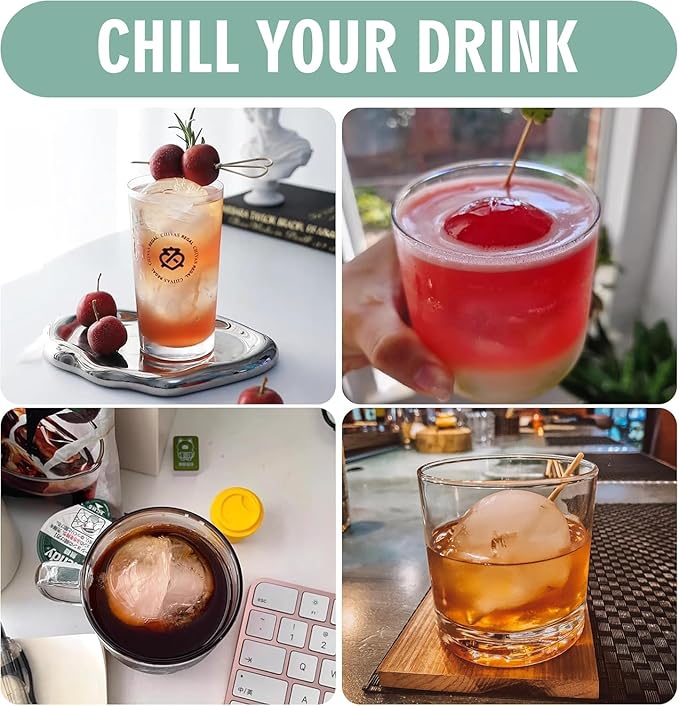 Ice Ball Maker – Spherical Ice Mold for Whiskey, Cocktails, and Beverage Chilling Premium Quality Single Deals™