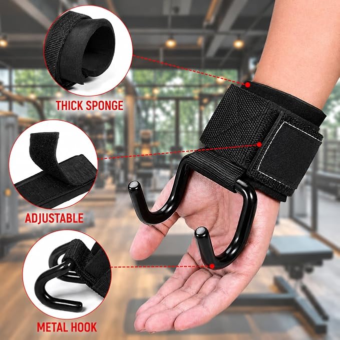 Professional Weightlifting Hook Grips – 2-Piece Set for Enhanced Strength Training and Wrist Support