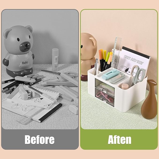 Single Deals™ Desk Organizer with 2 Drawers - Premium Quality