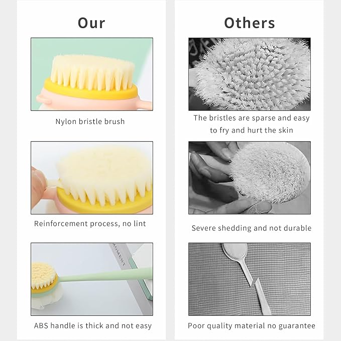 Long-Handle Sunflower Bath Brush – Ergonomic Exfoliating Back Scrubber for Enhanced Shower Comfort