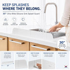 30 Cm Kitchen Sink Splash Guard, Silicone Faucet Splash Guard Mat for Kitchen Counter, Ultra-Wide Sink Water Splash Guard, BPA Free, No Suction Cups, Anti-Slip Sink Water Barrier Protector