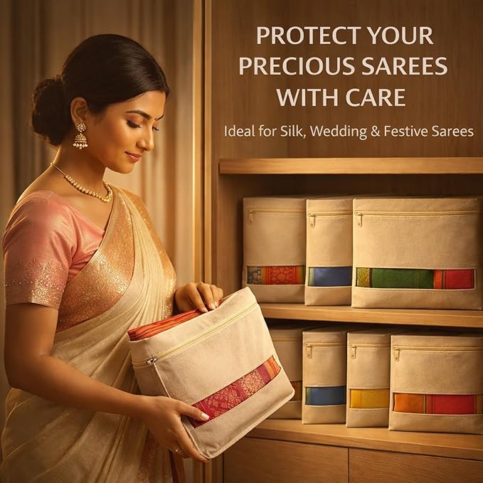 Single Deals™ Cotton Saree Cover - Premium Quality