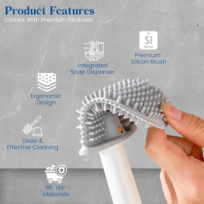 Silicone Push Toilet Brush with Drain Box – Sophisticated Maintenance Solution Premium Quality SingleDeals™