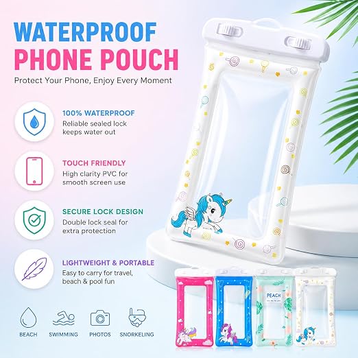 Universal Waterproof Mobile Pouch – Cartoon-Themed Protective Case for Smartphones, Ideal for Water Activities and Travel Premium Quality Single Deals™