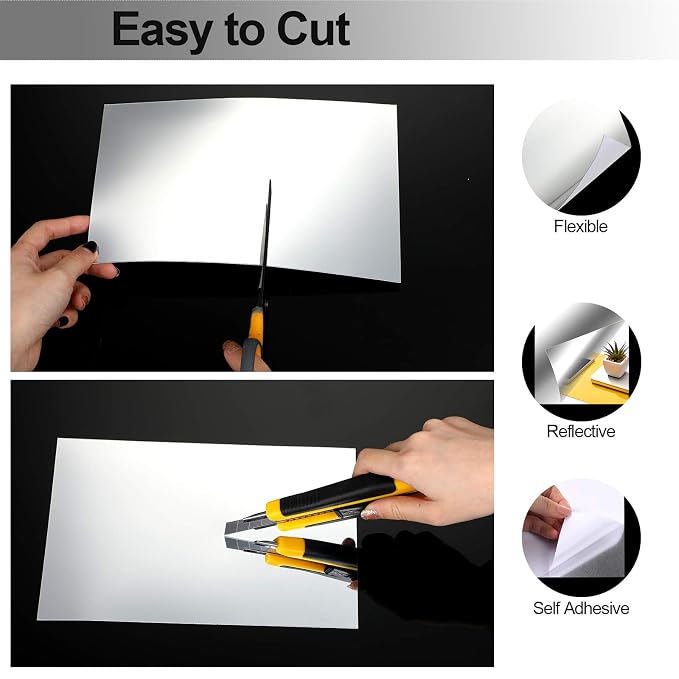 Premium Adhesive Flexible Plastic Mirror – 30x20cm Lightweight DIY Wall Decor and Vanity Solution