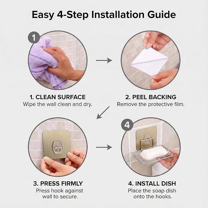 Single Deals™ Golden Adhesive Suction Hanger Sticker 7*7 0.40 mm Premium Quality
