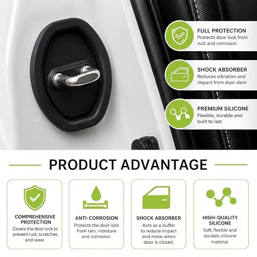 Premium Silicone Car Door Latch Protective Cover – Sophisticated Interior Enhancement