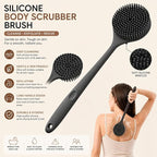 2-in-1 Premium Silicone Bath Brush – Long-Handle Exfoliating Scrubber for Deep Cleansing and Skin Wellness
