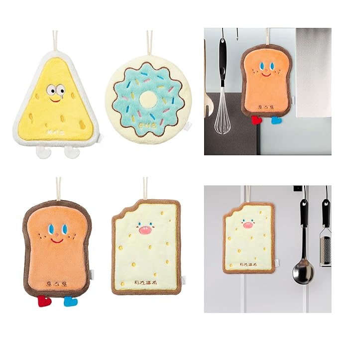 Premium Cute Plush Kitchen Hanging Towel  With Loops  – Whimsical and Functional Home Accessory