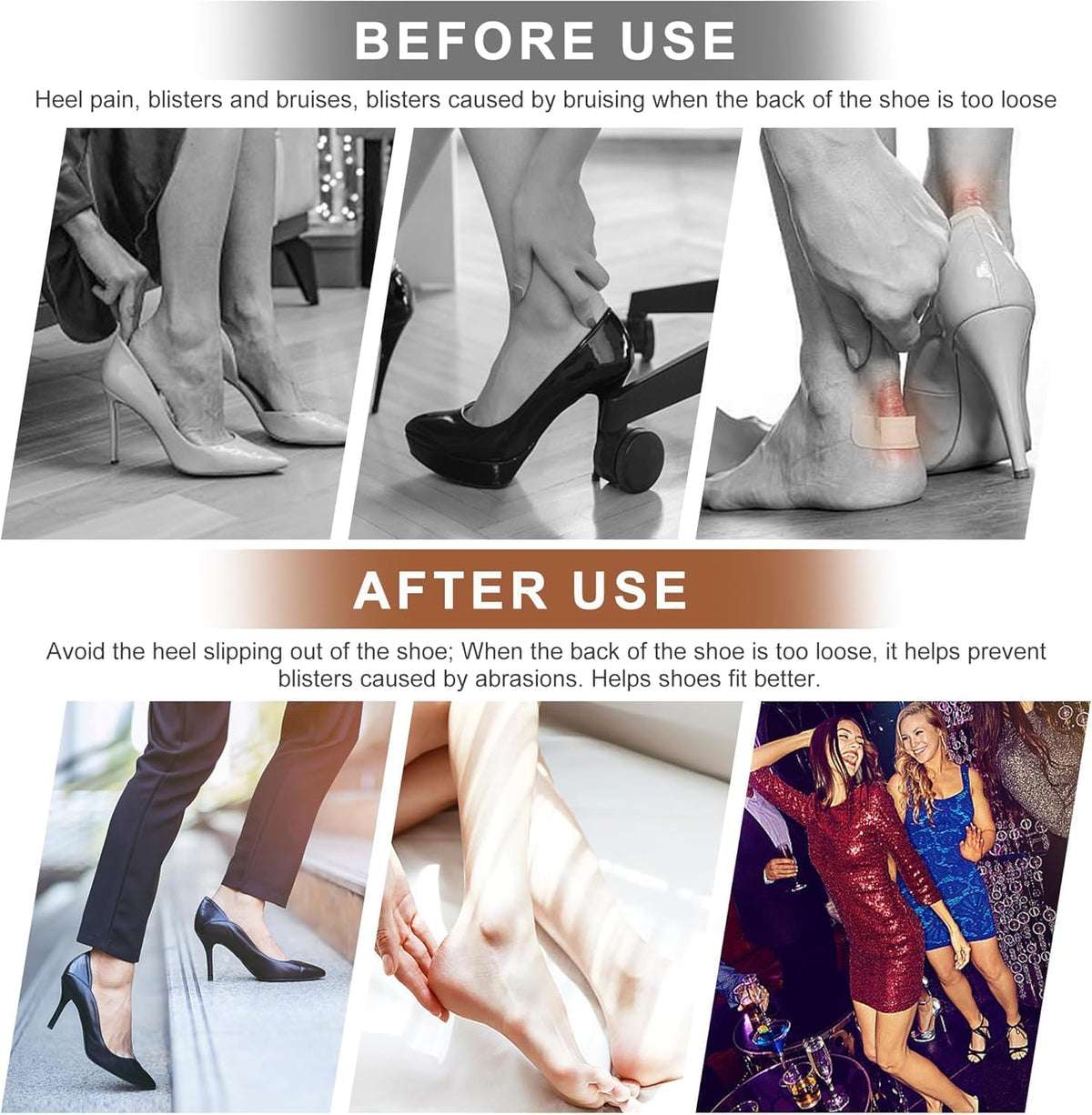 2-Piece Anti-Friction Heel Cushion Pads - Protective Shoe Bite Inserts for Ultimate Heel Comfort and Blister Prevention Premium Quality Single Deals™